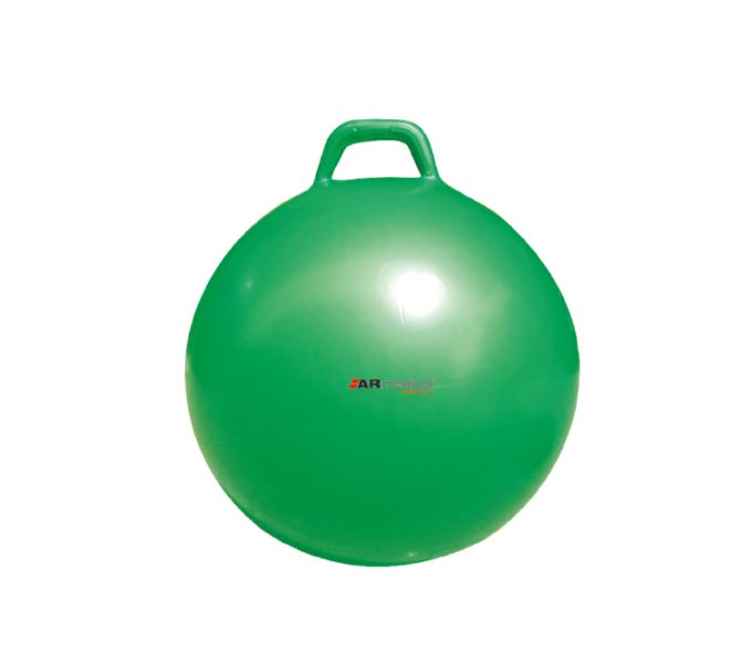Fizioterapijas bumba HOPPER zaļa 55 cm. ar rokturi un pumpi