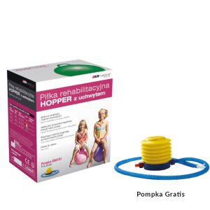 Fizioterapijas bumba HOPPER zaļa 55 cm. ar rokturi un pumpi