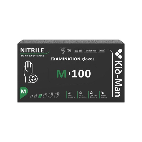 Nitrila cimdi melni, N100, izmērs M