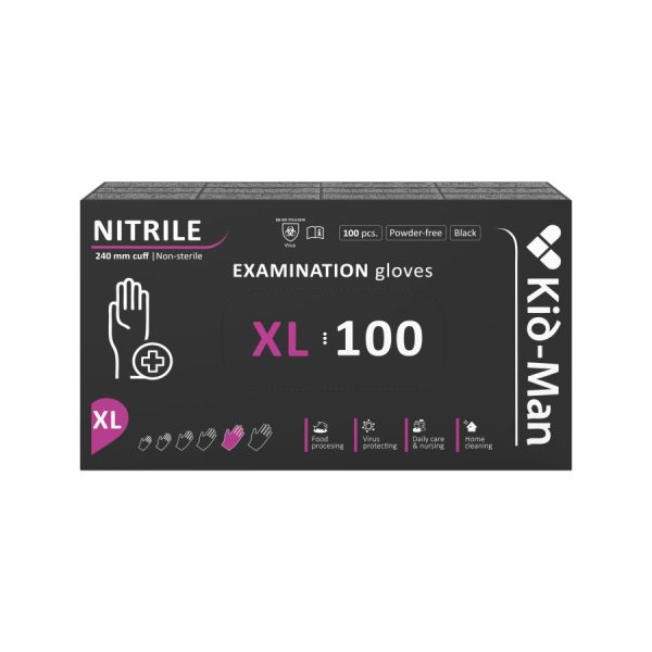 Nitrila cimdi melni, N100, izmērs XL