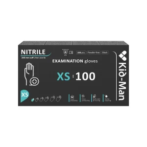 Nitrila cimdi melni, N100, izmērs XS