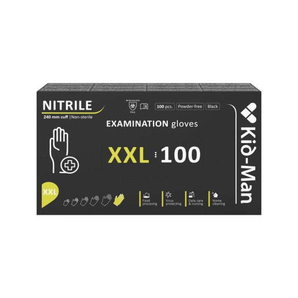 Nitrila cimdi melni, N100, izmērs XXL