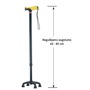 Spieķis kvadripods AR-017 zems anthracite mīkstu rokturi svara izturība 100kg